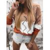 imageDokotoo Womens Sweaters 2025 Crewneck Cute Elegant Soft Long Sleeve Hollow Cable Knit Pullover TopsZ1 Apricot