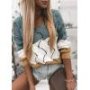 imageDokotoo Womens Sweaters 2025 Crewneck Cute Elegant Soft Long Sleeve Hollow Cable Knit Pullover TopsZ1 Dusty Blue
