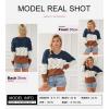 imageDokotoo Womens Sweaters 2025 Crewneck Cute Elegant Soft Long Sleeve Hollow Cable Knit Pullover TopsZ1 Navy Blue