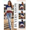 imageDokotoo Womens Sweaters 2025 Crewneck Cute Elegant Soft Long Sleeve Hollow Cable Knit Pullover TopsZ1 Navy Blue