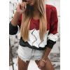imageDokotoo Womens Sweaters 2025 Crewneck Cute Elegant Soft Long Sleeve Hollow Cable Knit Pullover TopsZ1 Red