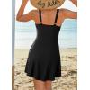 imageDokotoo Womens Swimsuits One Piece Swim Suits for Women 2024 Tummy Control Bathing Suit Swim Dress SwimwearBlack