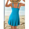 imageDokotoo Womens Swimsuits One Piece Swim Suits for Women 2024 Tummy Control Bathing Suit Swim Dress SwimwearBlue