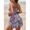imageDokotoo Womens Swimsuits One Piece Swim Suits for Women 2024 Tummy Control Bathing Suit Swim Dress SwimwearBlue Floral