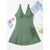 imageDokotoo Womens Swimsuits One Piece Swim Suits for Women 2024 Tummy Control Bathing Suit Swim Dress SwimwearMist Green