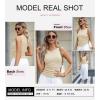 imageDokotoo Womens Tank Tops Summer Sleeveless High Neck Ribbed Knit Slim Fitted Blouse Side Ruched Basic Tees ShirtsApricot