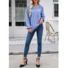 imageDokotoo Womens Tops Dressy Casual Lantern Long Sleeve Shirts Fall Outfits Textured Business Blouses V Neck Button Down ShirtsSky Blue