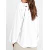 imageDokotoo Womens Tops Dressy Casual Lantern Long Sleeve Shirts Fall Outfits Textured Business Blouses V Neck Button Down ShirtsWhite