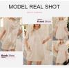 imageDokotoo Womens Tops Dressy Casual Short Sleeve Oversized Tshirts Summer Hoodie Dress Tunics Tops Loose Fit Long ShirtsApricot