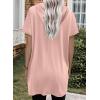 imageDokotoo Womens Tops Dressy Casual Short Sleeve Oversized Tshirts Summer Hoodie Dress Tunics Tops Loose Fit Long ShirtsApricot Pink