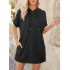 imageDokotoo Womens Tops Dressy Casual Short Sleeve Oversized Tshirts Summer Hoodie Dress Tunics Tops Loose Fit Long ShirtsBlack