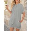 imageDokotoo Womens Tops Dressy Casual Short Sleeve Oversized Tshirts Summer Hoodie Dress Tunics Tops Loose Fit Long ShirtsGray