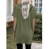 imageDokotoo Womens Tops Dressy Casual Short Sleeve Oversized Tshirts Summer Hoodie Dress Tunics Tops Loose Fit Long ShirtsGuacamole Green
