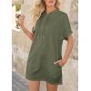 imageDokotoo Womens Tops Dressy Casual Short Sleeve Oversized Tshirts Summer Hoodie Dress Tunics Tops Loose Fit Long ShirtsGuacamole Green