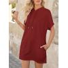 imageDokotoo Womens Tops Dressy Casual Short Sleeve Oversized Tshirts Summer Hoodie Dress Tunics Tops Loose Fit Long ShirtsRed Dahlia