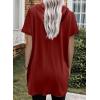 imageDokotoo Womens Tops Dressy Casual Short Sleeve Oversized Tshirts Summer Hoodie Dress Tunics Tops Loose Fit Long ShirtsRed Dahlia