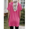 imageDokotoo Womens Tops Dressy Casual Short Sleeve Oversized Tshirts Summer Hoodie Dress Tunics Tops Loose Fit Long ShirtsRose Red