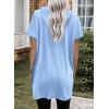 imageDokotoo Womens Tops Dressy Casual Short Sleeve Oversized Tshirts Summer Hoodie Dress Tunics Tops Loose Fit Long ShirtsSky Blue