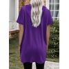 imageDokotoo Womens Tops Dressy Casual Short Sleeve Oversized Tshirts Summer Hoodie Dress Tunics Tops Loose Fit Long ShirtsTillandsia Purple