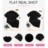 imageDokotoo Womens Two Piece Outfits V Neck Short Sleeve Shirts and High Waist Shorts Lounge SetsBlack
