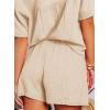 imageDokotoo Womens Two Piece Outfits V Neck Short Sleeve Shirts and High Waist Shorts Lounge SetsPeach