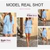 imageDokotoo Womens Two Piece Outfits V Neck Short Sleeve Shirts and High Waist Shorts Lounge SetsSky Blue