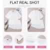 imageDokotoo Womens Two Piece Outfits V Neck Short Sleeve Shirts and High Waist Shorts Lounge SetsWhite