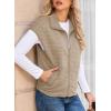imageDokotoo Womens Vest Tops 2025 Zipper Up Cap Sleeve Side Pockets Waffle Knit Sleeveless Oversized VestsKhaki