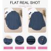 imageDokotoo Womens Waffle Knit Shacket Jacket Casual Long Sleeve Button Down Shirts Dressy Blouses TopsBlue