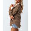 imageDokotoo Womens Waffle Knit Shacket Jacket Casual Long Sleeve Button Down Shirts Dressy Blouses TopsBrown