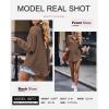 imageDokotoo Womens Waffle Knit Shacket Jacket Casual Long Sleeve Button Down Shirts Dressy Blouses TopsBrown