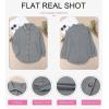imageDokotoo Womens Waffle Knit Shacket Jacket Casual Long Sleeve Button Down Shirts Dressy Blouses TopsGray