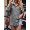 imageDokotoo Womens Waffle Knit Shacket Jacket Casual Long Sleeve Button Down Shirts Dressy Blouses TopsGray