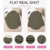 imageDokotoo Womens Waffle Knit Shacket Jacket Casual Long Sleeve Button Down Shirts Dressy Blouses TopsGreen