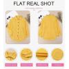 imageDokotoo Womens Waffle Knit Shacket Jacket Casual Long Sleeve Button Down Shirts Dressy Blouses TopsYellow