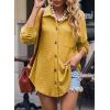 imageDokotoo Womens Waffle Knit Shacket Jacket Casual Long Sleeve Button Down Shirts Dressy Blouses TopsYellow
