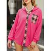 imageDokotoo Womens Waffle Knit Shacket Jacket Casual Long Sleeve Button Down Shirts Dressy Blouses TopsZ Hot Pink