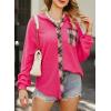 imageDokotoo Womens Waffle Knit Shacket Jacket Casual Long Sleeve Button Down Shirts Dressy Blouses TopsZ Hot Pink