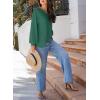 imageDokotoo Womens Waffle Knit Tops Fashion 2025 Long Lantern Sleeve Casual Blouses V Neck Oversized T ShirtsGreen
