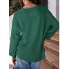imageDokotoo Womens Waffle Knit Tops Fashion 2025 Long Lantern Sleeve Casual Blouses V Neck Oversized T ShirtsGreen