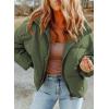 imageDokotoo Womens Winter Cropped Puffer Jacket Full Zip Quilted Jackets Warm Coats with PocketsGreen