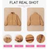 imageDokotoo Womens Winter Cropped Puffer Jacket Full Zip Quilted Jackets Warm Coats with PocketsKhaki