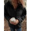 imageDokotoo Womens Winter Trendy Full Zipper Fleece Jackets Long Sleeve Relaxed Warm Teddy Coats with PocketsBlack