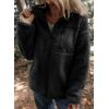 imageDokotoo Womens Winter Trendy Full Zipper Fleece Jackets Long Sleeve Relaxed Warm Teddy Coats with PocketsBlack