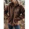 imageDokotoo Womens Winter Trendy Full Zipper Fleece Jackets Long Sleeve Relaxed Warm Teddy Coats with PocketsBrown