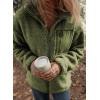 imageDokotoo Womens Winter Trendy Full Zipper Fleece Jackets Long Sleeve Relaxed Warm Teddy Coats with PocketsGreen