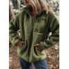 imageDokotoo Womens Winter Trendy Full Zipper Fleece Jackets Long Sleeve Relaxed Warm Teddy Coats with PocketsGreen