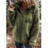 imageDokotoo Womens Winter Trendy Full Zipper Fleece Jackets Long Sleeve Relaxed Warm Teddy Coats with PocketsGreen