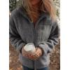 imageDokotoo Womens Winter Trendy Full Zipper Fleece Jackets Long Sleeve Relaxed Warm Teddy Coats with PocketsGrey