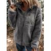 imageDokotoo Womens Winter Trendy Full Zipper Fleece Jackets Long Sleeve Relaxed Warm Teddy Coats with PocketsGrey
